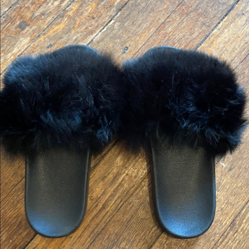 Faux Fur Slides